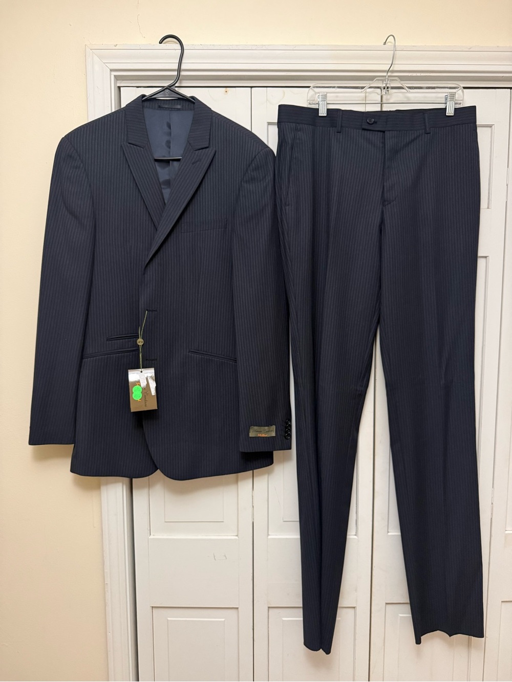Antonio Cardinni Silk Blend Navy 2 Piece Suit Size 42L 36W